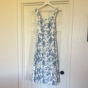 Floral Blue and White Dress